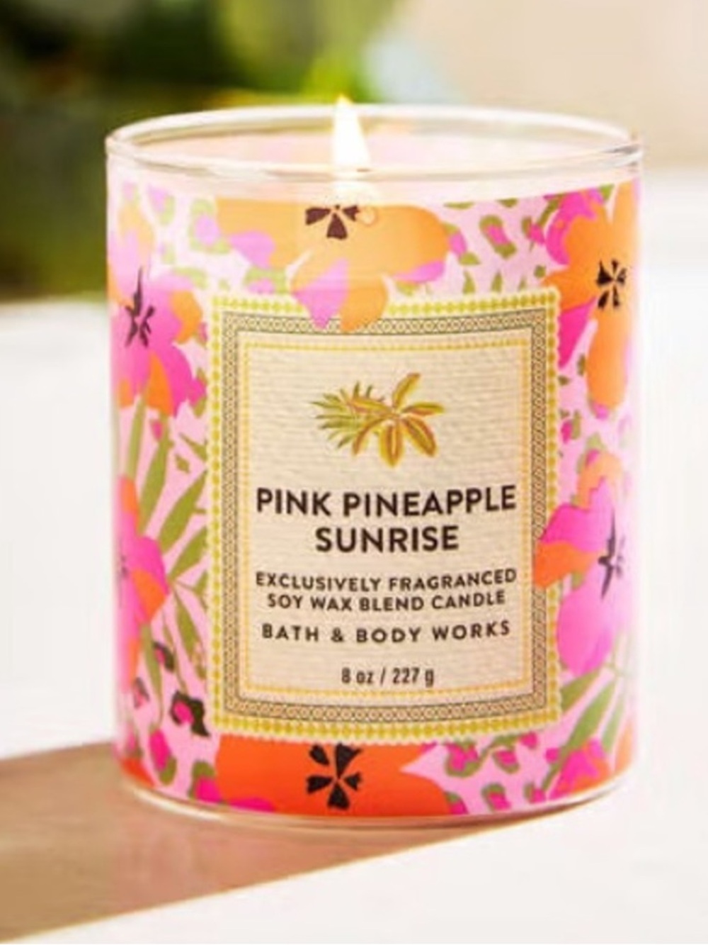 🍍”PINK PINEAPPLE SUNRISE” Single Wick Candle by B&BW, 8 oz / 227 g, NWT + Box